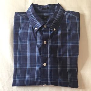 J. Crew dress shirt L/S - blue plaid - slim sz. L